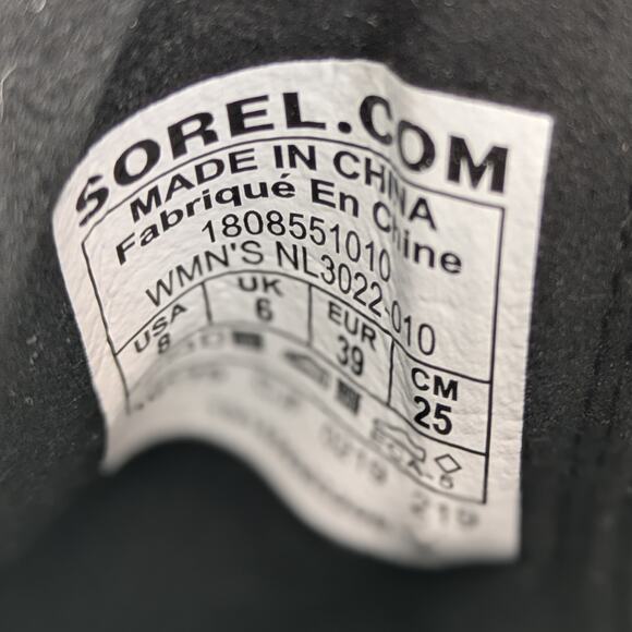 Sorel Joan of Arctic Wedge II Chelsea Boots Black Leather W 8 Waterproof - Picture 2 of 16